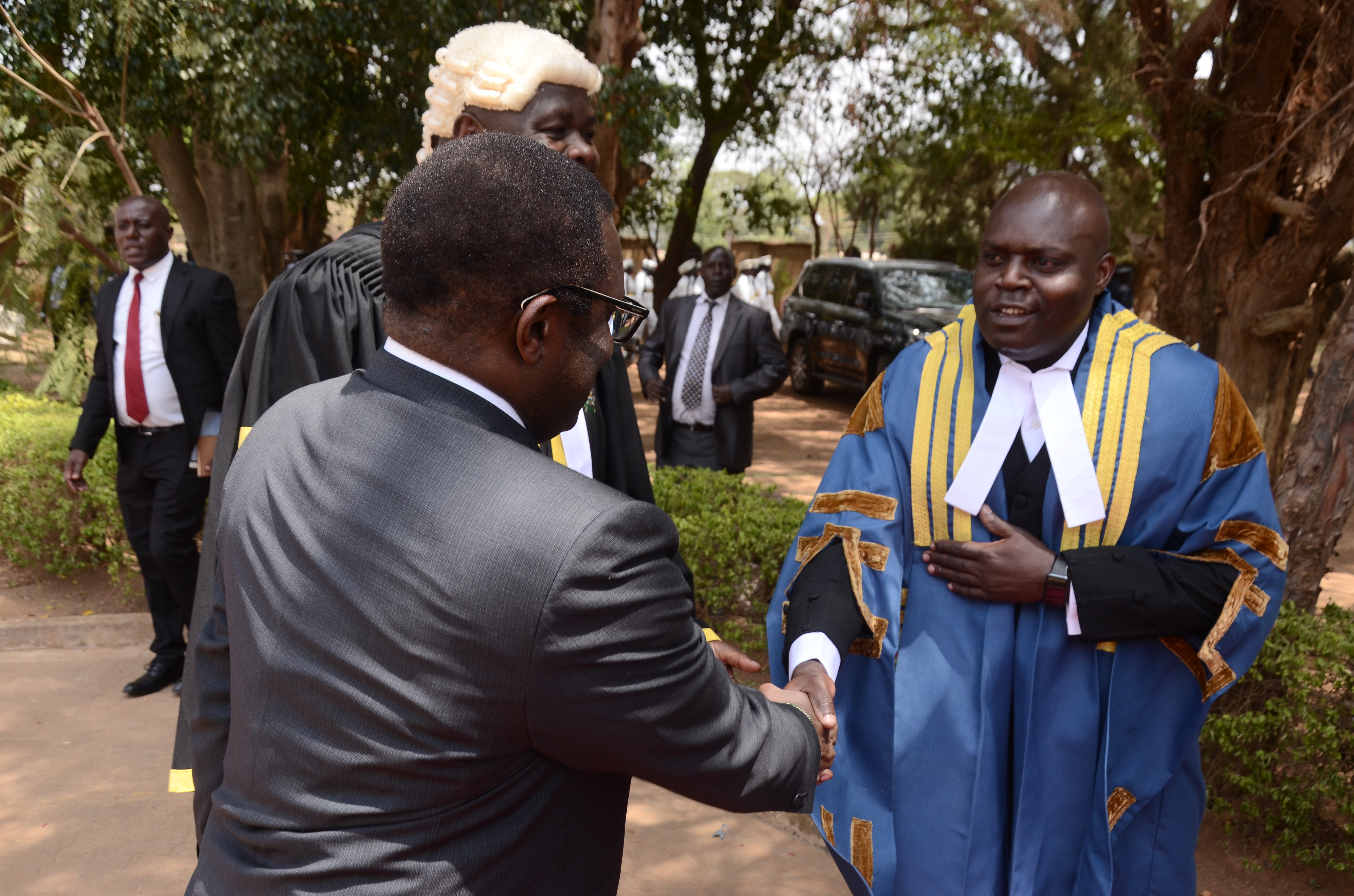 The Hon. Speaker and the Clerk receive H.E. The Governor at the Assembly precincts ahead of the State of the County Address
