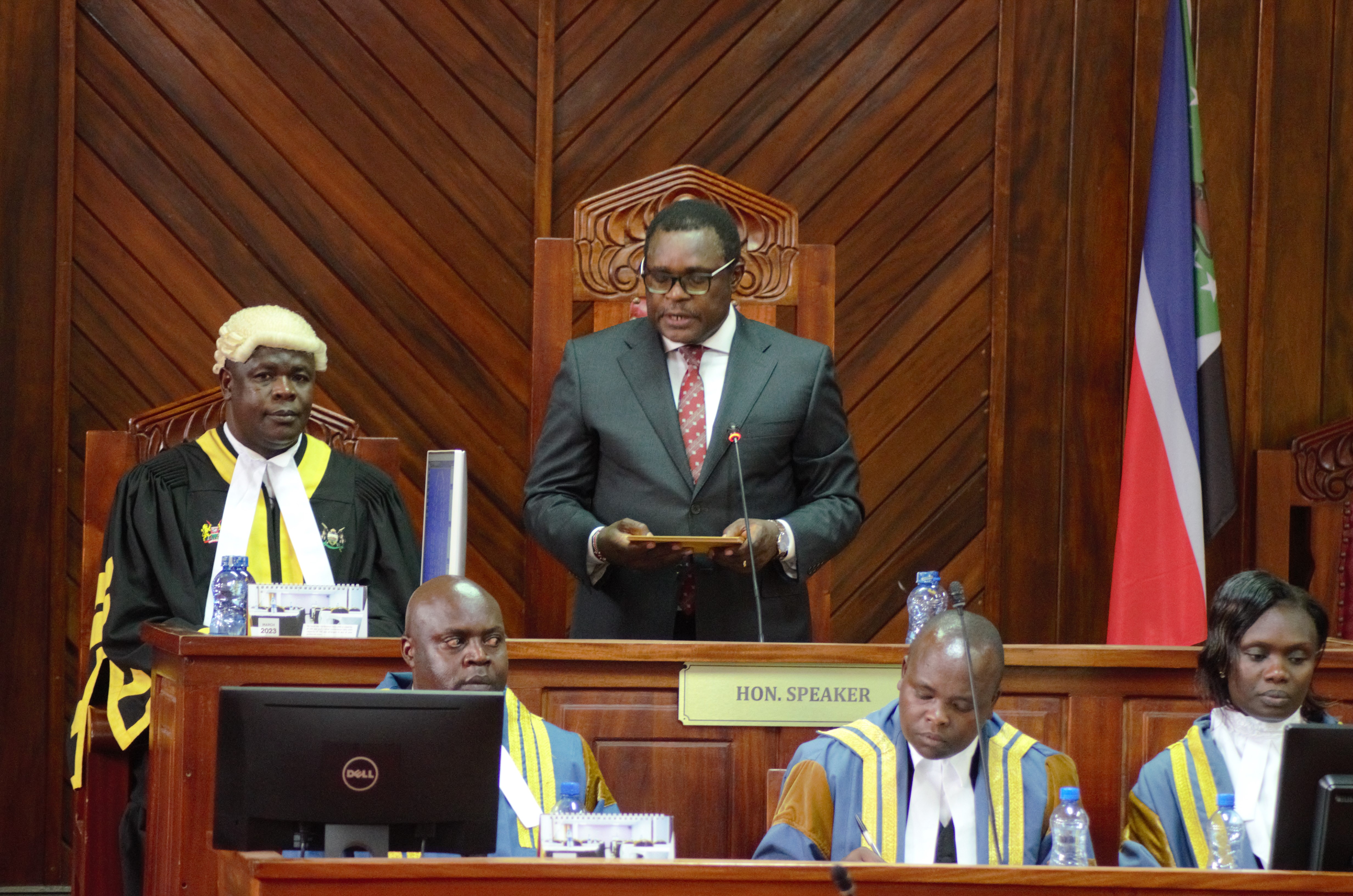 H.E. Governor Ken Lusaka addresses the Second Session of the Third County Assembly