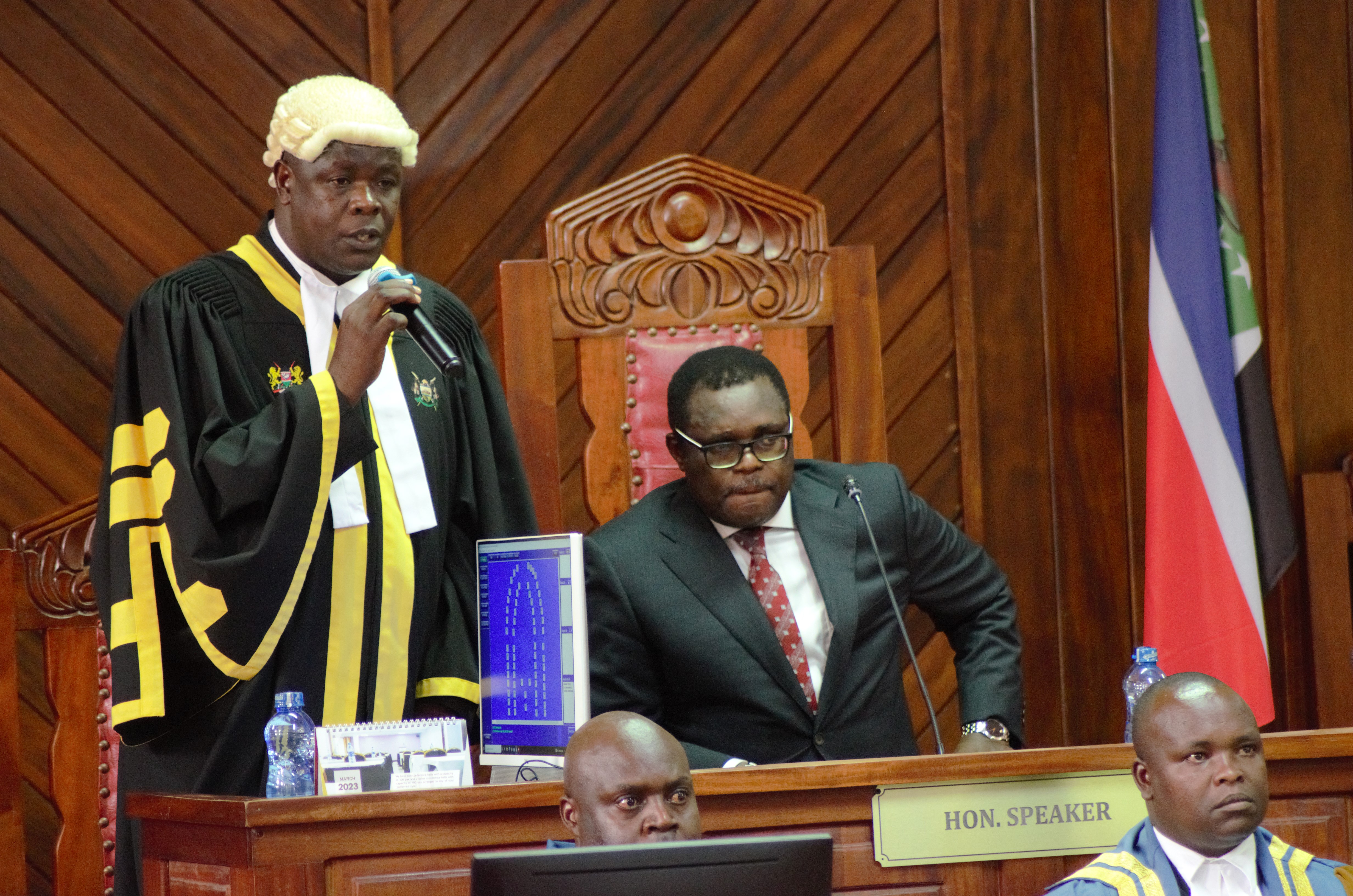 Hon. Speaker Emmanuel Situma reads the convocation ahead of the State of the County Address by H.E. Governor Ken Lusaka