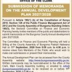 SUBMISSION OF MEMORANDA ON THE ANNUAL DEVELOPMENT PLAN 20272028